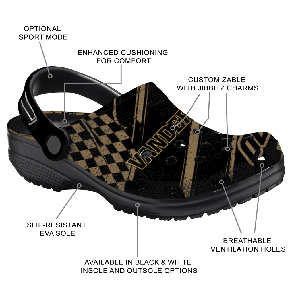 Vanderbilt Commodores Clogs - Customized Circuit Geometry Black 5