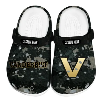 Vanderbilt Commodores Clogs - Customized Digital Camo Black