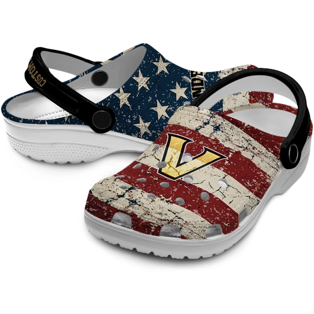vanderbilt-commodores-clog-customized-distressed-stripes-black-red-blue-high-quality.webp