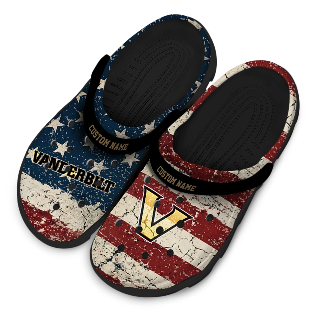vanderbilt-commodores-clog-customized-distressed-stripes-black-red-blue-latest-model.webp
