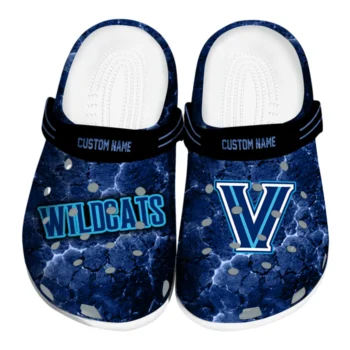 Villanova Wildcats Clogs - Custom Cracked Energy Navy Black