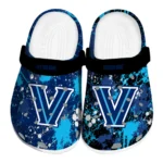 Villanova Wildcats Clogs - Custom Splatter Splash Navy Black 1 villanova-wildcats-clog-custom-splatter-splash-navy-black-best-selling.webp