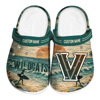 Villanova Wildcats Clogs - Custom Wave Scene Fir Green