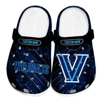 Villanova Wildcats Clogs - Personalized Circuit Geometry Navy Black