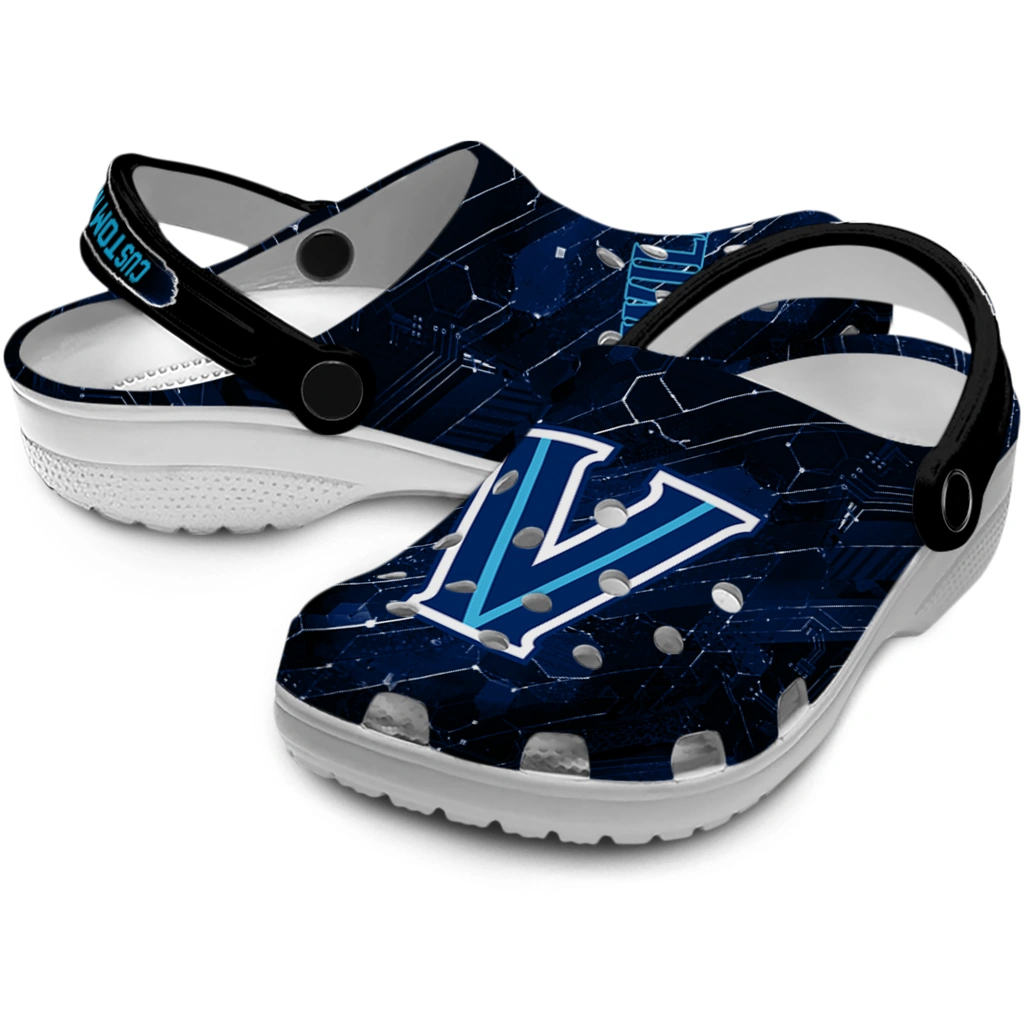 villanova-wildcats-clog-personalized-circuit-geometry-navy-black-high-quality.webp