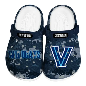 Villanova Wildcats Clogs - Personalized Digital Camo Navy
