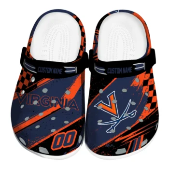 Virginia Cavaliers Clogs - Custom Circuit Geometry Blue Black