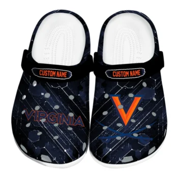 Virginia Cavaliers Clogs - Custom Circuit Geometry Blue Black