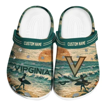 Virginia Cavaliers Clogs - Customized Wave Scene Fir Green