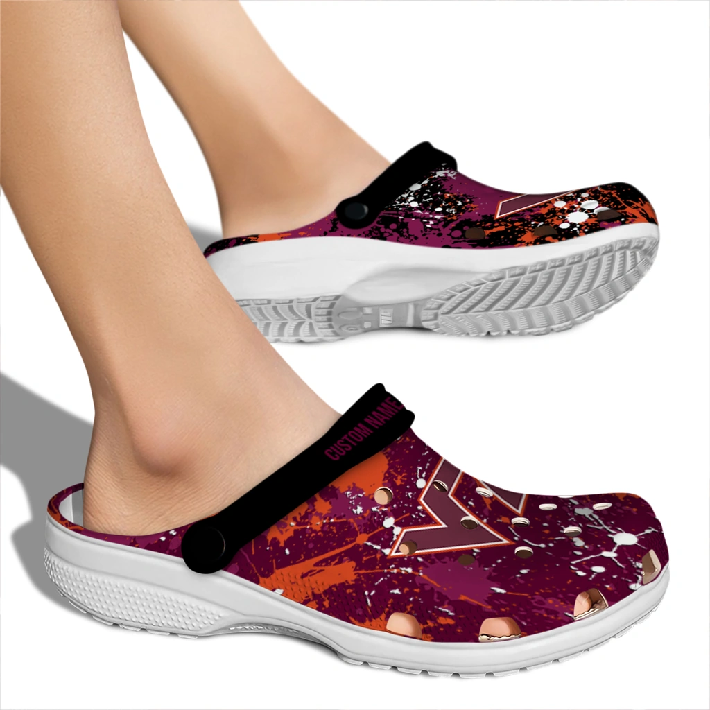 virginia-tech-hokies-clog-custom-splatter-splash-maroon-black-fashion-forward.webp
