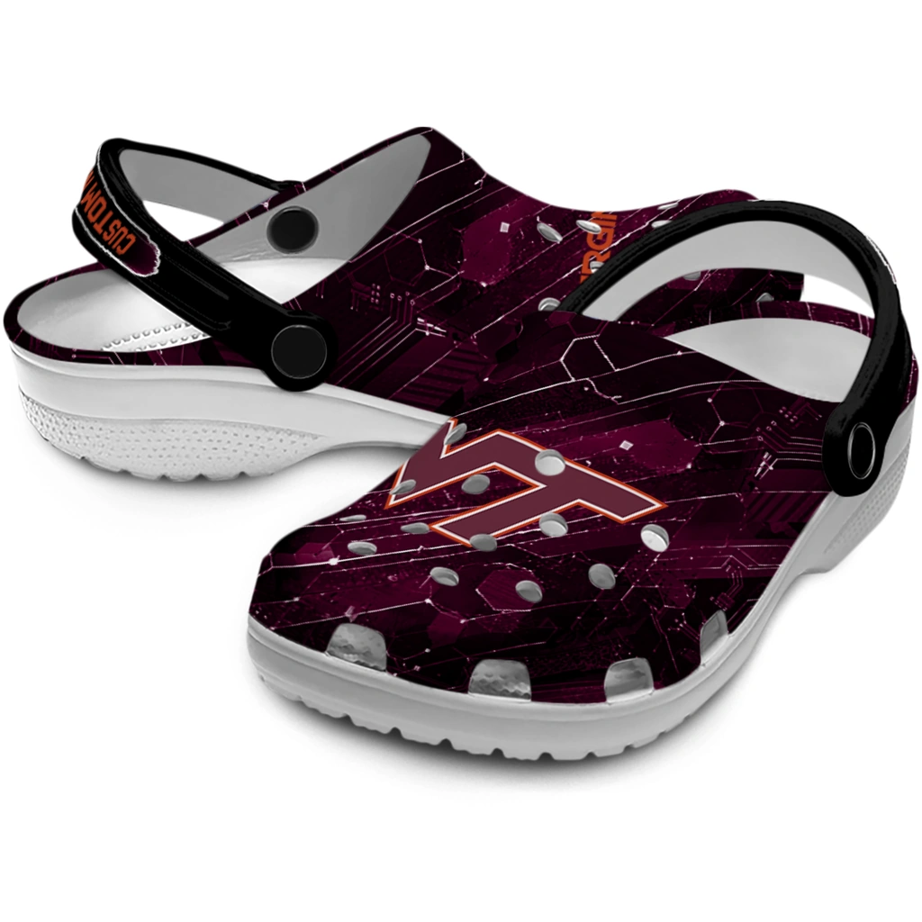 virginia-tech-hokies-clog-personalized-circuit-geometry-maroon-black-high-quality.webp