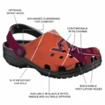 Virginia Tech Hokies Clogs Geometric Background Best Selling