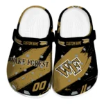 Wake Forest Demon Deacons Clogs – Custom Circuit Geometry Gold Black 1