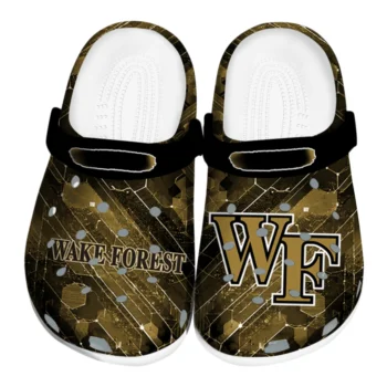 Wake Forest Demon Deacons Clogs - Custom Circuit Geometry Gold Black