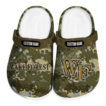 Wake Forest Demon Deacons Clogs - Custom Digital Camo Gold