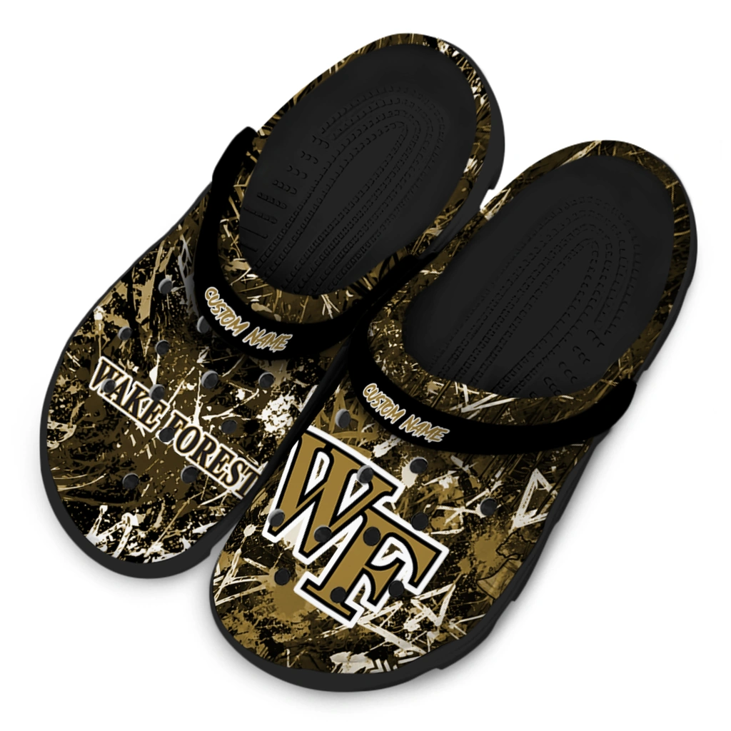 wake-forest-demon-deacons-clog-personalized-graffiti-burst-gold-black-latest-model.webp