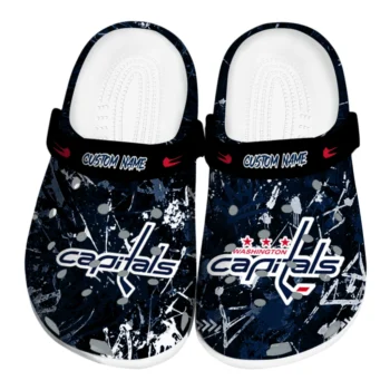 Washington Capitals Clogs - Custom Graffiti Burst Blue Black