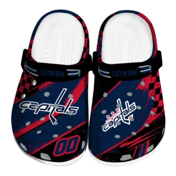 Washington Capitals Clogs - Customized Circuit Geometry Blue Black
