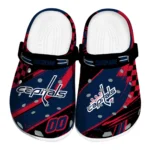 Washington Capitals Clogs – Custom Checkered Streaks Blue Black 1