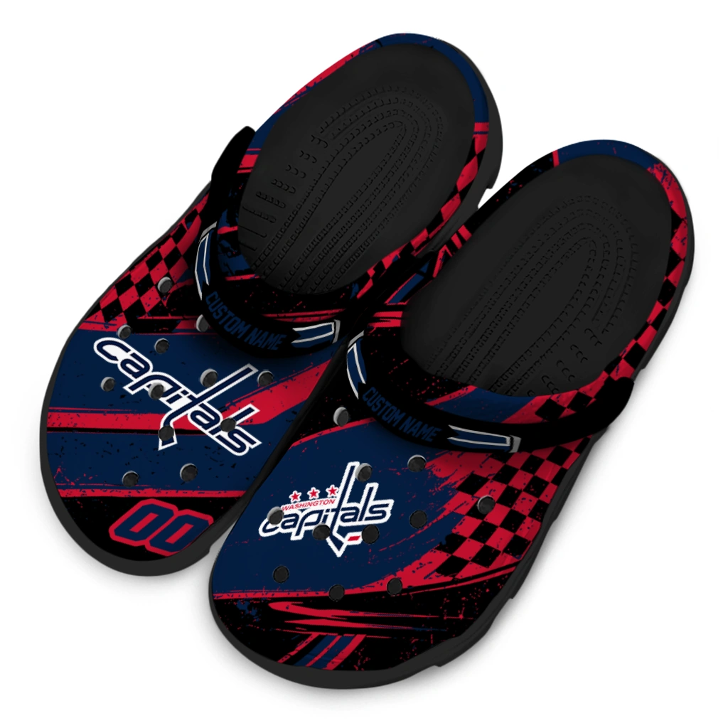 Washington Capitals Clogs - Customized Circuit Geometry Blue Black 4