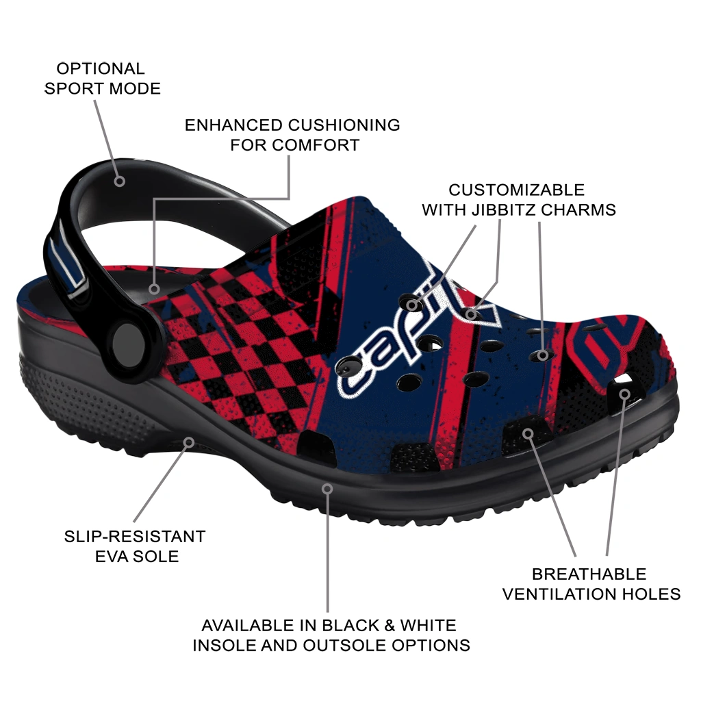 Washington Capitals Clogs - Customized Circuit Geometry Blue Black 5