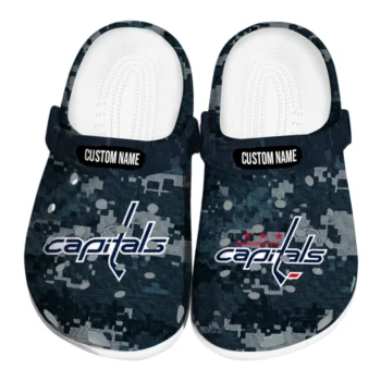 Washington Capitals Clogs - Customized Digital Camo Blue