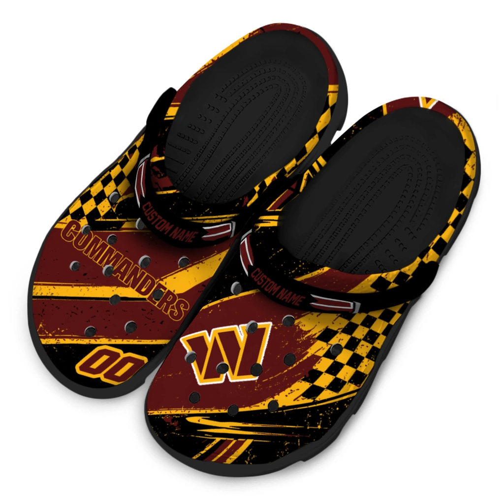 Washington Commanders Clogs - Custom Circuit Geometry Burgundy Black 4