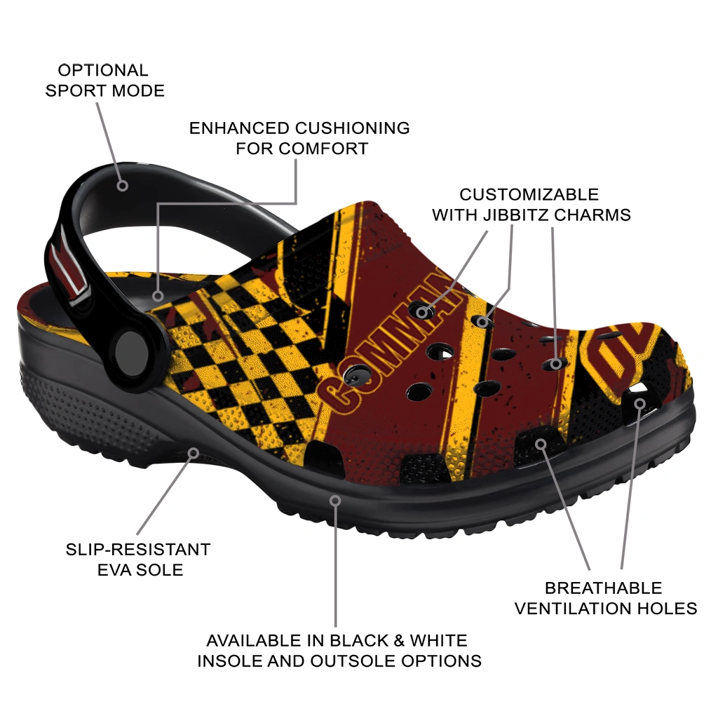 Washington Commanders Clogs - Custom Circuit Geometry Burgundy Black 5