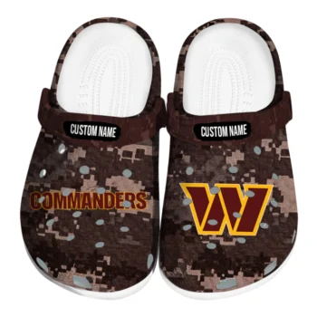 Washington Commanders Clogs - Custom Digital Camo Burgundy