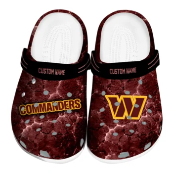 Washington Commanders Clogs - Customized Cracked Energy Burgundy Black