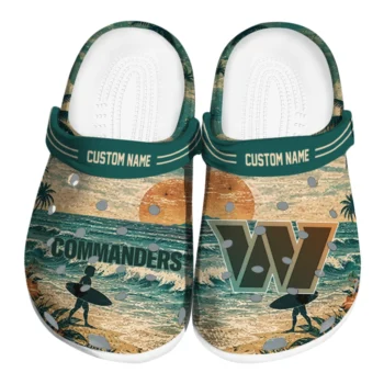 Washington Commanders Clogs - Customized Wave Scene Fir Green