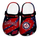 Washington Nationals Clogs – Custom Checkered Streaks Red Black 1