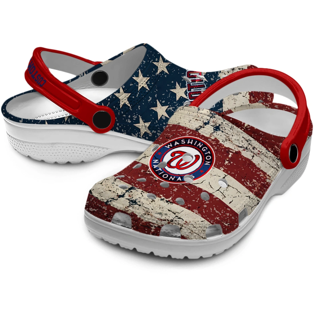 washington-nationals-clog-customized-distressed-stripes-red-blue-high-quality.webp