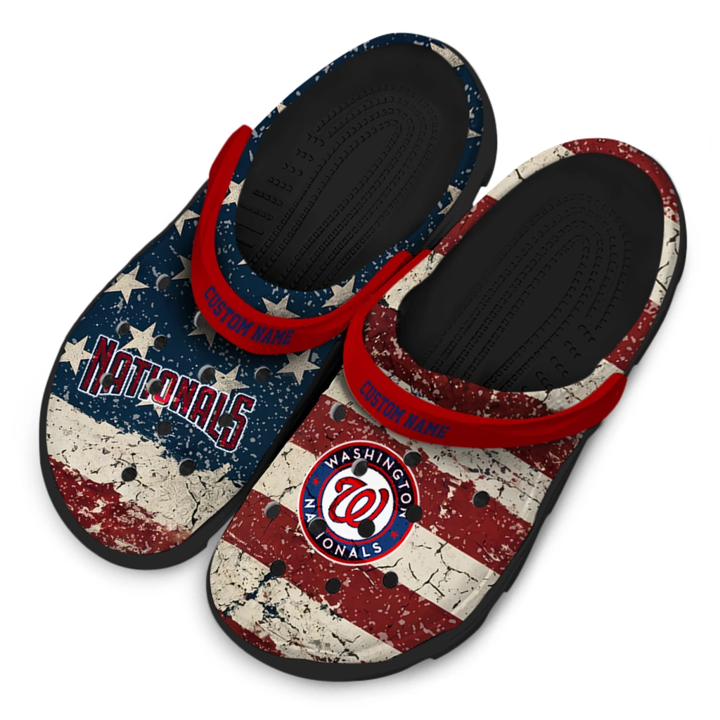 washington-nationals-clog-customized-distressed-stripes-red-blue-latest-model.webp