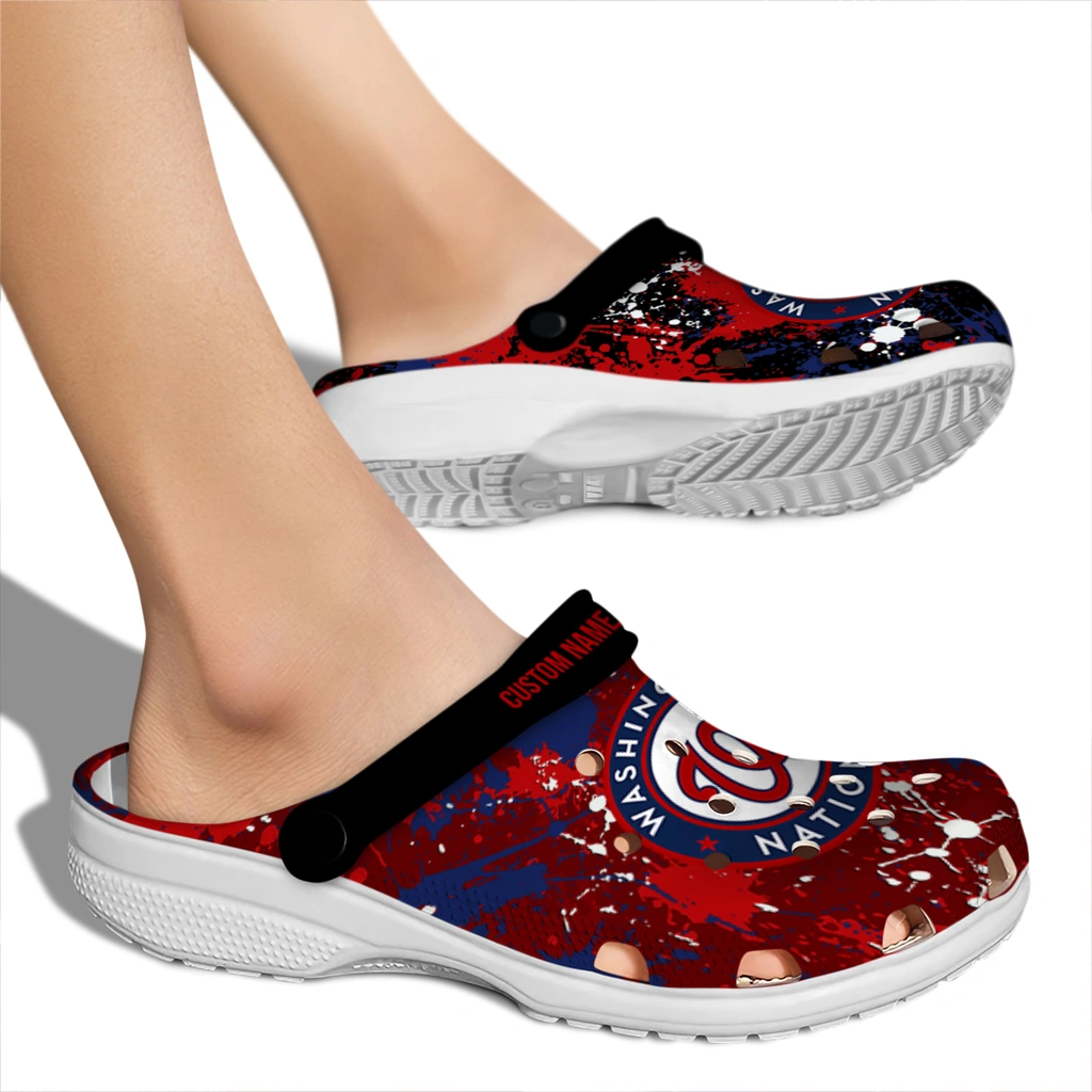 washington-nationals-clog-personalized-splatter-splash-red-black-fashion-forward.webp