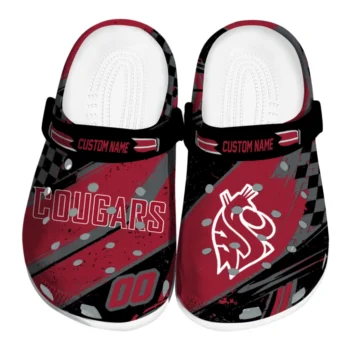 Washington State Cougars Clogs - Customized Circuit Geometry Crimson Black