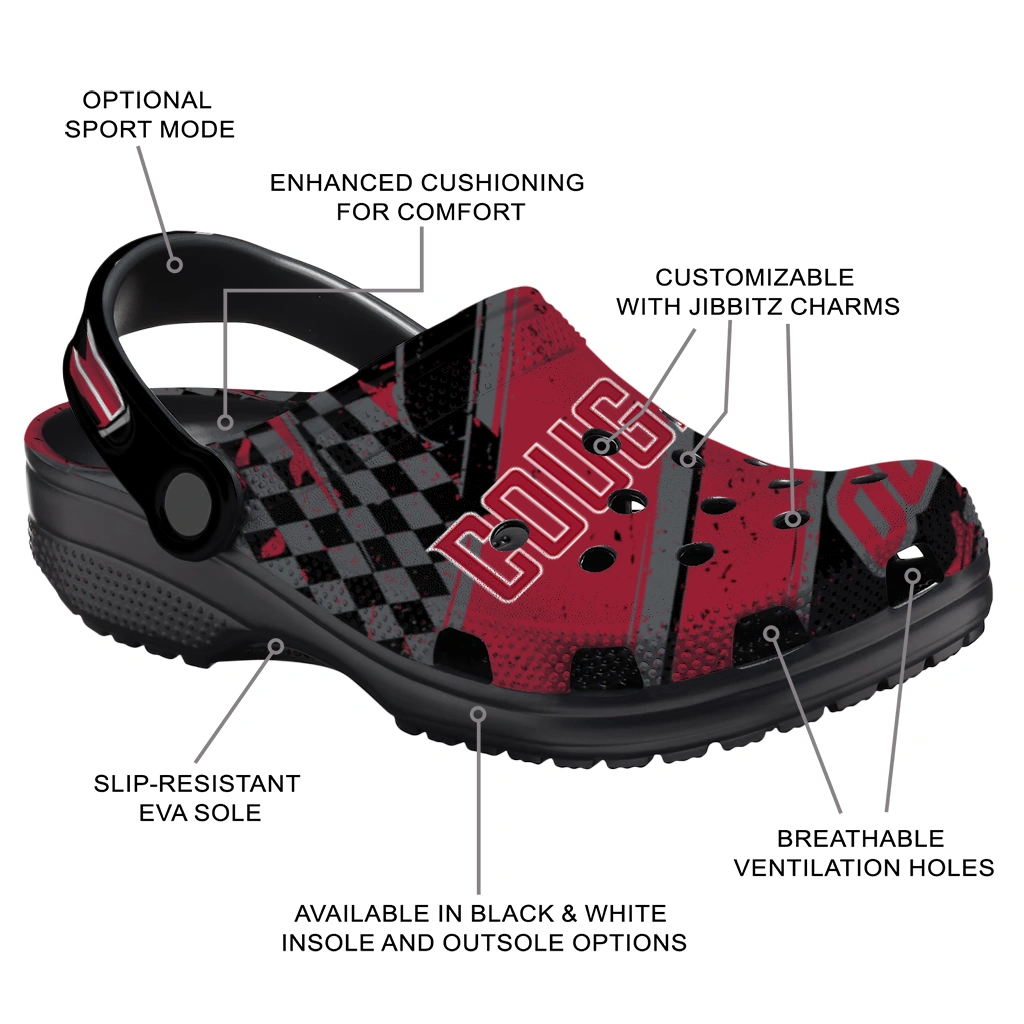 Washington State Cougars Clogs - Customized Circuit Geometry Crimson Black 5