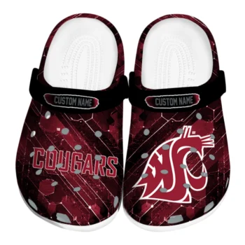 Washington State Cougars Clogs - Customized Circuit Geometry Crimson Black
