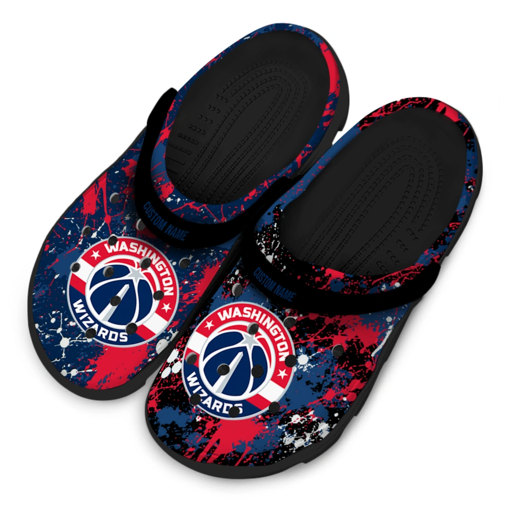 washington-wizards-clog-customized-splatter-splash-blue-black-latest-model.webp