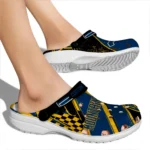 West Virginia Mountaineers Clogs – Customized Circuit Geometry Blue Black 1