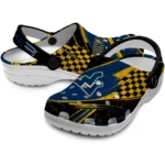 West Virginia Mountaineers Clogs – Customized Circuit Geometry Blue Black 1
