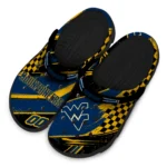 West Virginia Mountaineers Clogs – Customized Circuit Geometry Blue Black 1