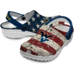west-virginia-mountaineers-clog-customized-distressed-stripes-blue-red-blue-best-selling.webp