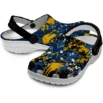 west-virginia-mountaineers-clog-personalized-splatter-splash-blue-black-best-selling.webp