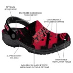 Western Kentucky Hilltoppers Clogs – Personalized Checkered Streaks Red Black 1
