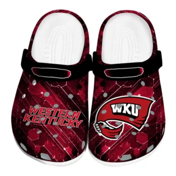 Western Kentucky Hilltoppers Clogs - Custom Circuit Geometry Red Black