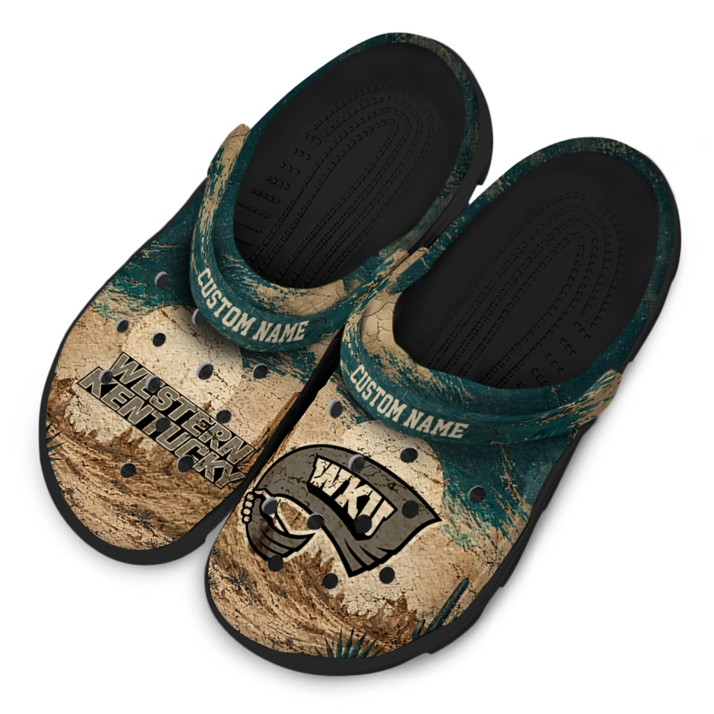 western-kentucky-hilltoppers-clog-custom-cracked-landscape-fir-green-beige-latest-model.webp