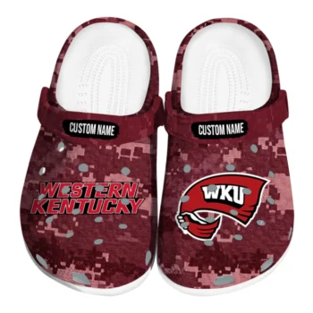 Western Kentucky Hilltoppers Clogs - Custom Digital Camo Red