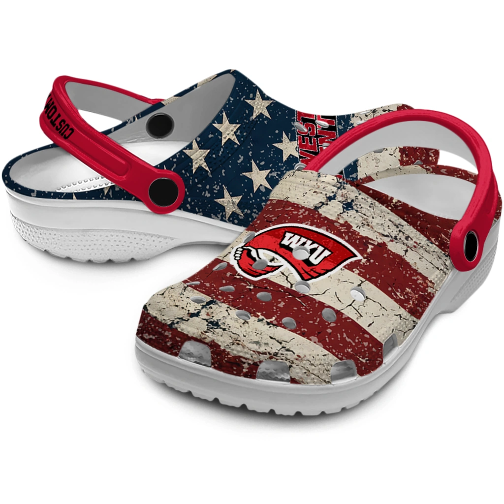western-kentucky-hilltoppers-clog-custom-distressed-stripes-red-blue-high-quality.webp