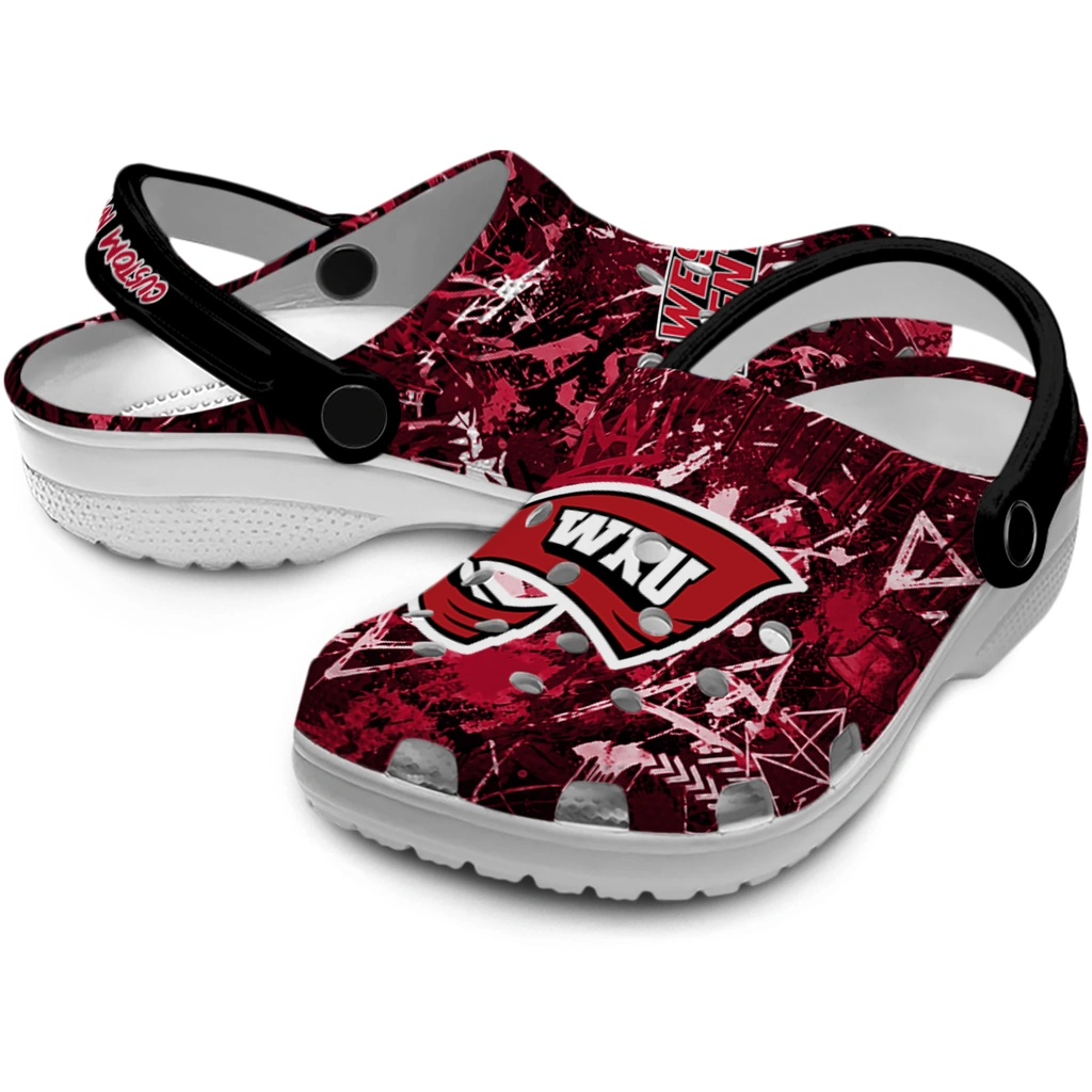 western-kentucky-hilltoppers-clog-personalized-graffiti-burst-red-black-high-quality.webp
